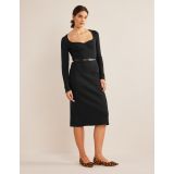 Boden Sweetheart Ribbed Jersey Dress - Black