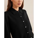 Boden Merino Detail Cuff Shirt - Black