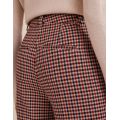 Boden Relaxed Flare Wool Trouser - Check