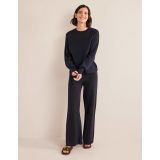 Boden Knitted Wide Leg Pants - Navy