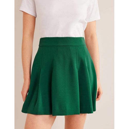 보덴 Boden Pleated Crepe Mini Skirt - Emerald Green