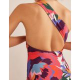 Boden Sorrento One Shoulder Swimsuit - Multi, Abstract Rose