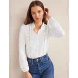 Boden Embroidered Jersey Shirt - White