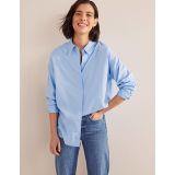 Boden Oversized Cotton Shirt - Chambray Oxford