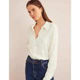 Boden Fitted Workwear Shirt - Ivory