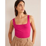 Boden Double Layer Square Neck Vest - Ruby