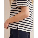 Boden Oversized Breton T-Shirt - Ivory/Navy Stripe