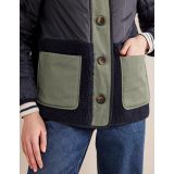 Boden Quilted Borg Jacket - Navy