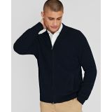 Ribbed Cotton Boucle Full Zip Sweater
