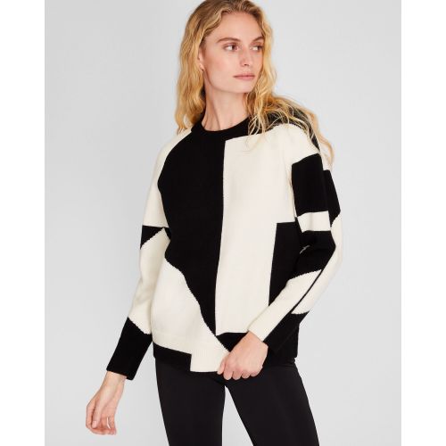 클럽모나코 Oversized Intarsia Geo Print Sweater