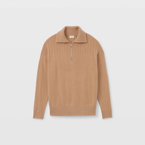 클럽모나코 Cashmere Ribbed Quarter Zip Sweater