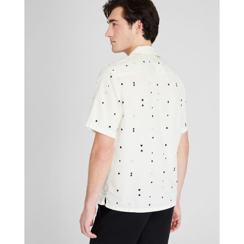 클럽모나코 Short Sleeve Camp Collar Club Print Shirt