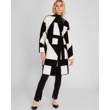 Geo Jacquard Sweater Wrap Coat