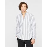 Long Sleeve Wide Stripe Oxford Shirt