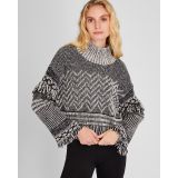Boucle Fringe Turtleneck Sweater