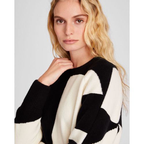 클럽모나코 Oversized Intarsia Geo Print Sweater