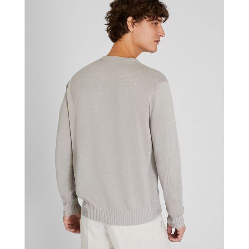 클럽모나코 Linen-Cotton Long Sleeve Crew Sweater