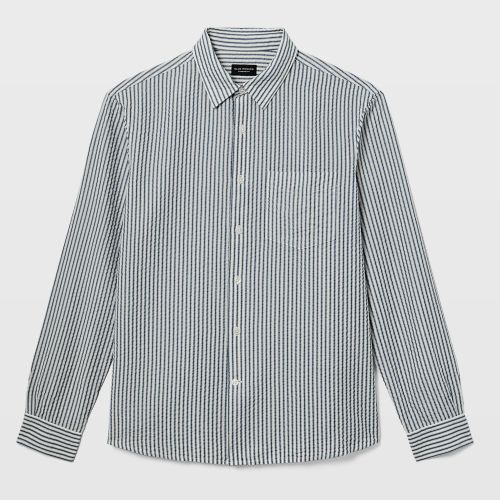 클럽모나코 Long Sleeve Seersucker Stripe Button Down Shirt