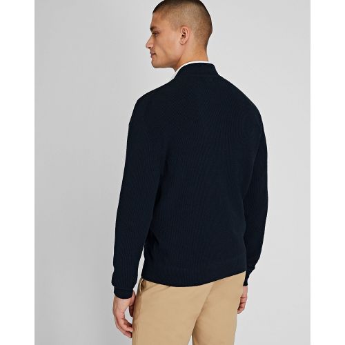 클럽모나코 Ribbed Cotton Boucle Full Zip Sweater