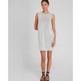 Sleeveless Textured Stripe Dress