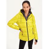DKNY Wet Cire Short Quilted Puffer