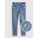 Kids High-Rise Skinny Ankle Embroidered Floral Jeggings with Max Stretch
