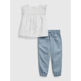 Toddler Smocked Top & Chambray Joggers Outfit Set