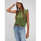 Twist-Front Cropped Muscle Sleeveless T-Shirt