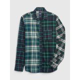100% Organic Cotton Mixed Plaid Flannel Shirt