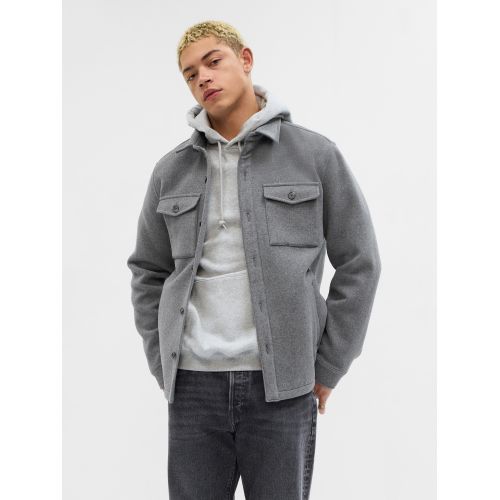 갭 Wool Button-Front Shirt Jacket