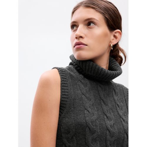갭 CashSoft Cable-Knit Turtleneck Sweater Tank
