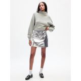 Metallic Vegan Leather Mini Skirt