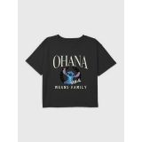 Kids Lilo and Stitch Ohana Means Family Graphic Boxy Crop Tee