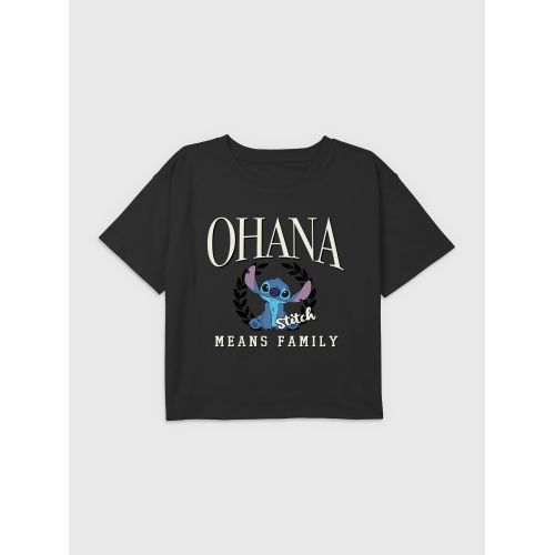갭 Kids Lilo and Stitch Ohana Means Family Graphic Boxy Crop Tee