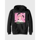Kids Pink Anime Graphic Hooded Sweatshirt