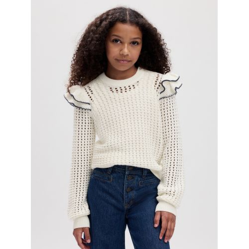 갭 Kids Ruffle Crochet Sweater