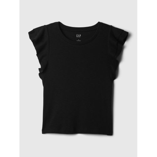 갭 Essential Rib Flutter Sleeve Shirt