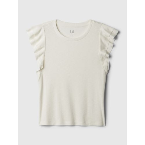 갭 Essential Rib Flutter Sleeve Shirt