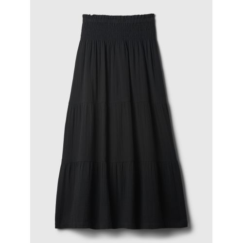 갭 Crinkle Gauze Tiered Maxi Skirt