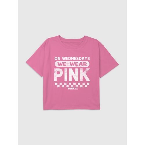 갭 Kids Mean Girls On Wednesdays We Wear Pink Graphic Boxy Crop Tee
