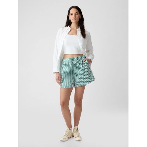 갭 Organic Cotton Striped Poplin Shorts