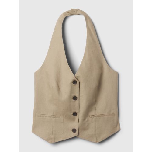 갭 Linen-Cotton Halter Vest