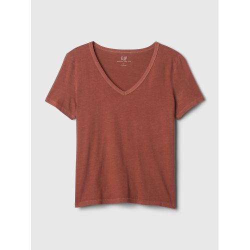 갭 Organic Cotton Vintage V-Neck T-Shirt