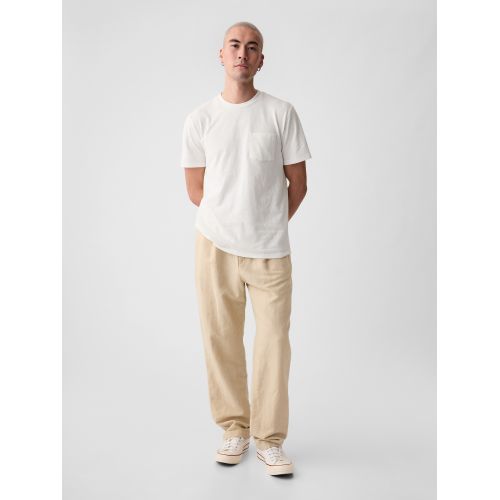 갭 Linen-Cotton Pocket T-Shirt