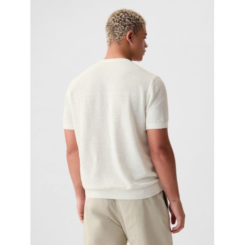 갭 Linen-Blend Textured Sweater Shirt
