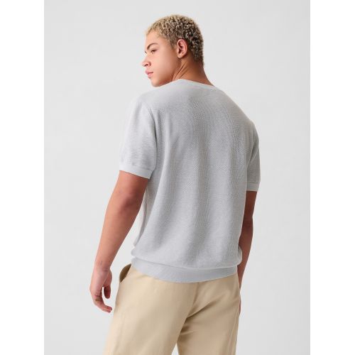 갭 Linen-Blend Textured Sweater Shirt