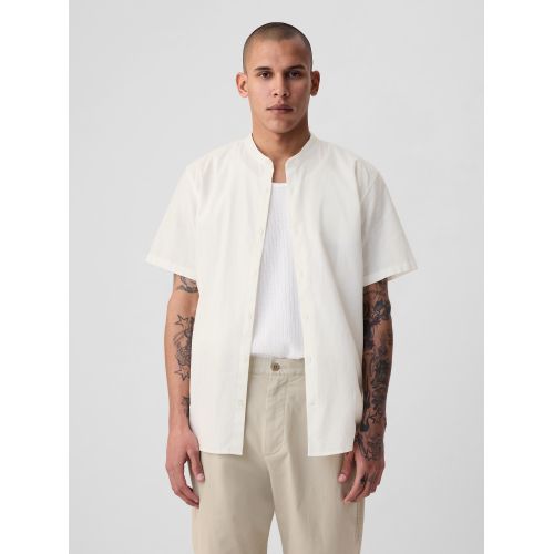 갭 Linen-Cotton Collarless Shirt