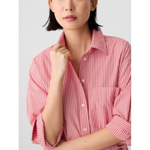 갭 Organic Cotton Stripe Mini Shirtdress