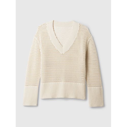 갭 24/7 Split-Hem Crochet Sweater