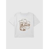 Kids Howdy Cowgirl Graphic Boxy Crop Tee
